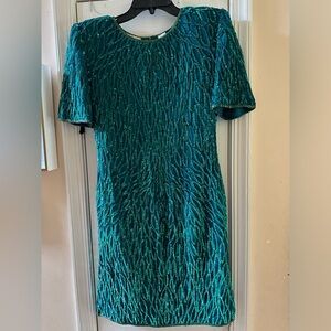 Laurence Kasar New York vintage lined sequin dress.  Simple, elegant and…